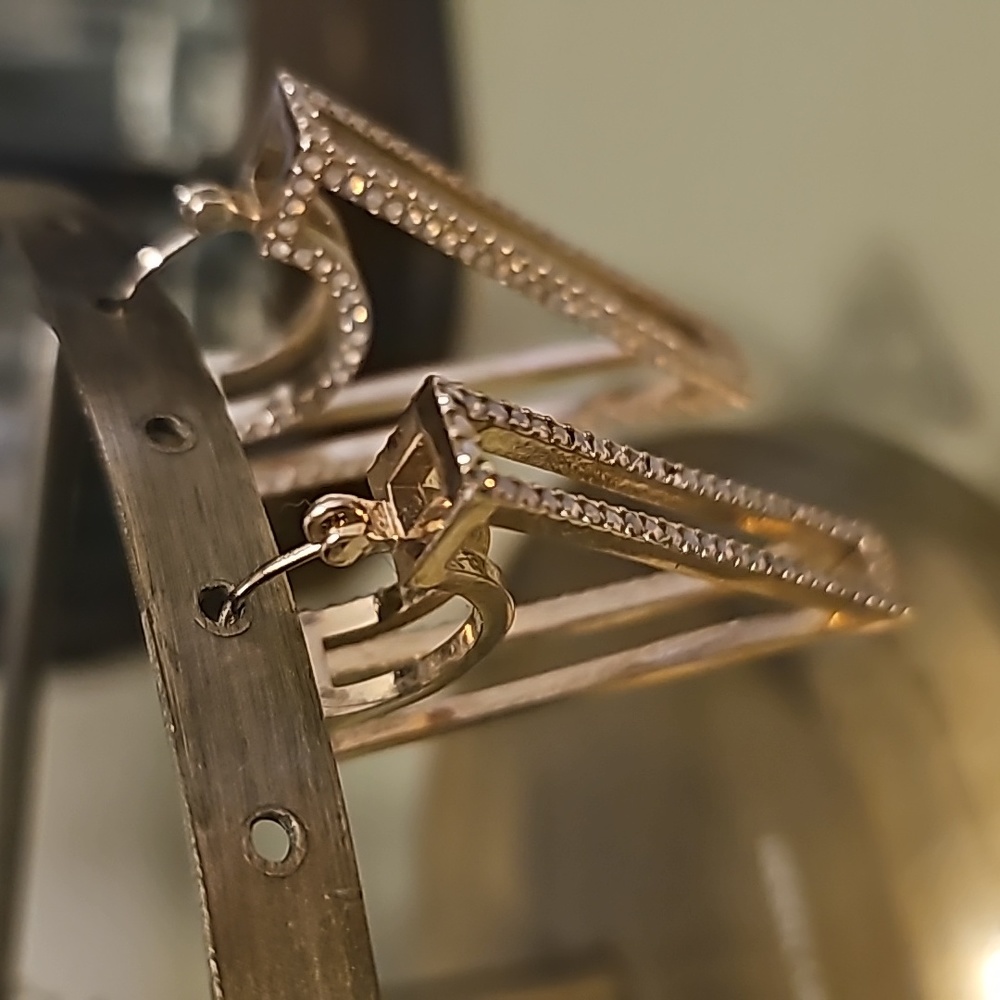 Mini Opal Triangle Dangling Earrings